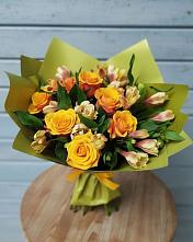 Букет цветов из:  Альстромерии и Розы в Викулово