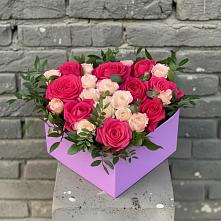 Цветочная композиция из Розы в коробке #REPLACE_PRED# Викулово