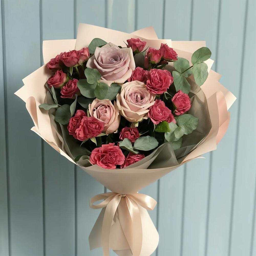 Букет цветов из: Гвоздики и Розы в Викулово