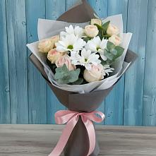 Букет цветов из:  Хризантемы и Розы #REPLACE_PRED# Викулово