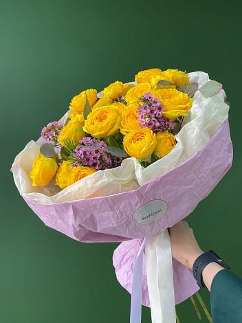 Букет Кустовые желтые розы в Викулово