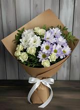 Букет цветов из:  Хризантемы и Розы в Викулово