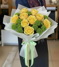 Букет цветов из:  Хризантемы и Розы в Викулово