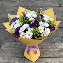 Букет цветов из:  Ирисы, Хризантемы и Ромашки в Викулово