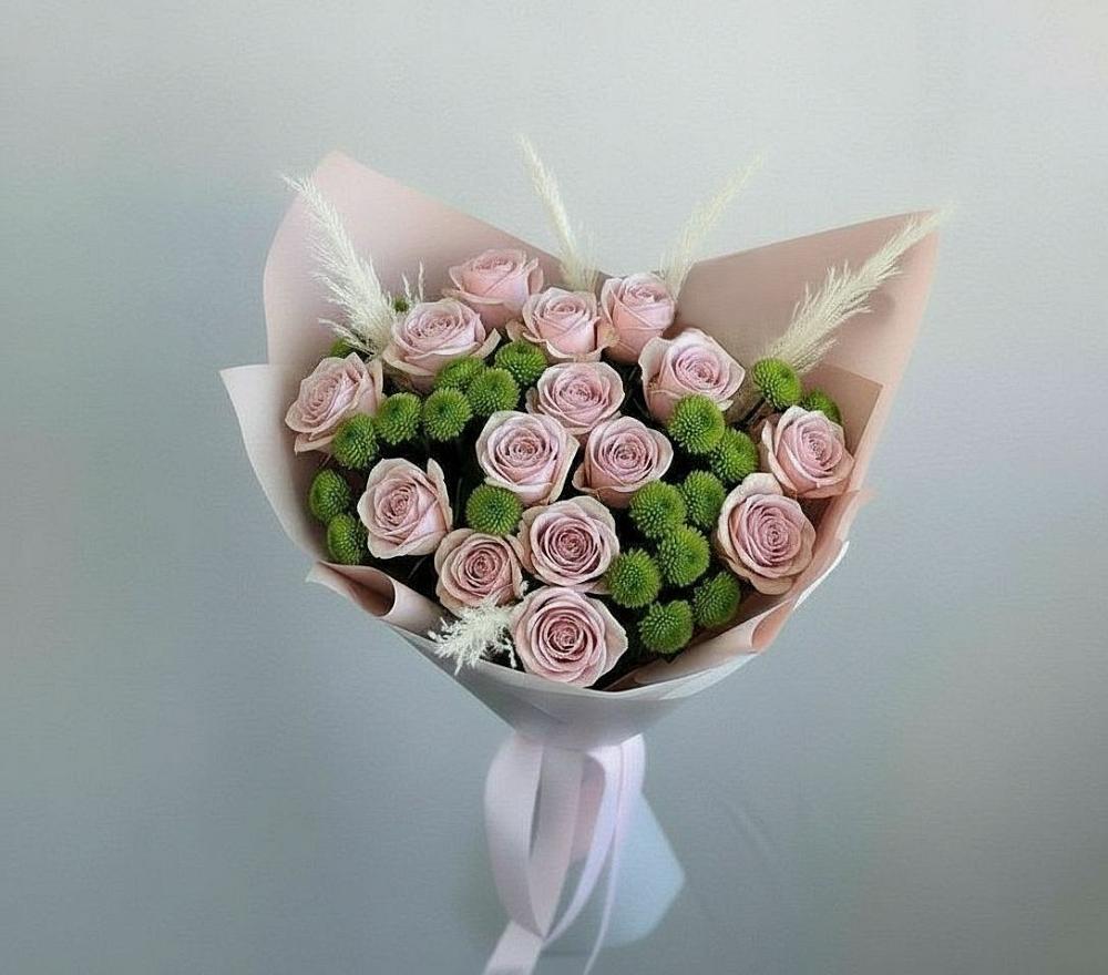 Букет цветов из: Розы и Хризантемы в Викулово