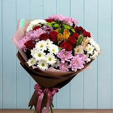 Букет цветов из:  Розы, Хризантемы и Альстромерии в Викулово