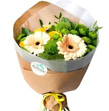 Букет герберы и розы в Викулово Букет цветов из: Герберы, Розы и Хризантемы в Викулово